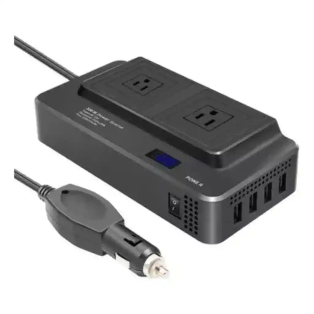 Inversor Portátil Multitoma Para Carro Usb Automovil 200w