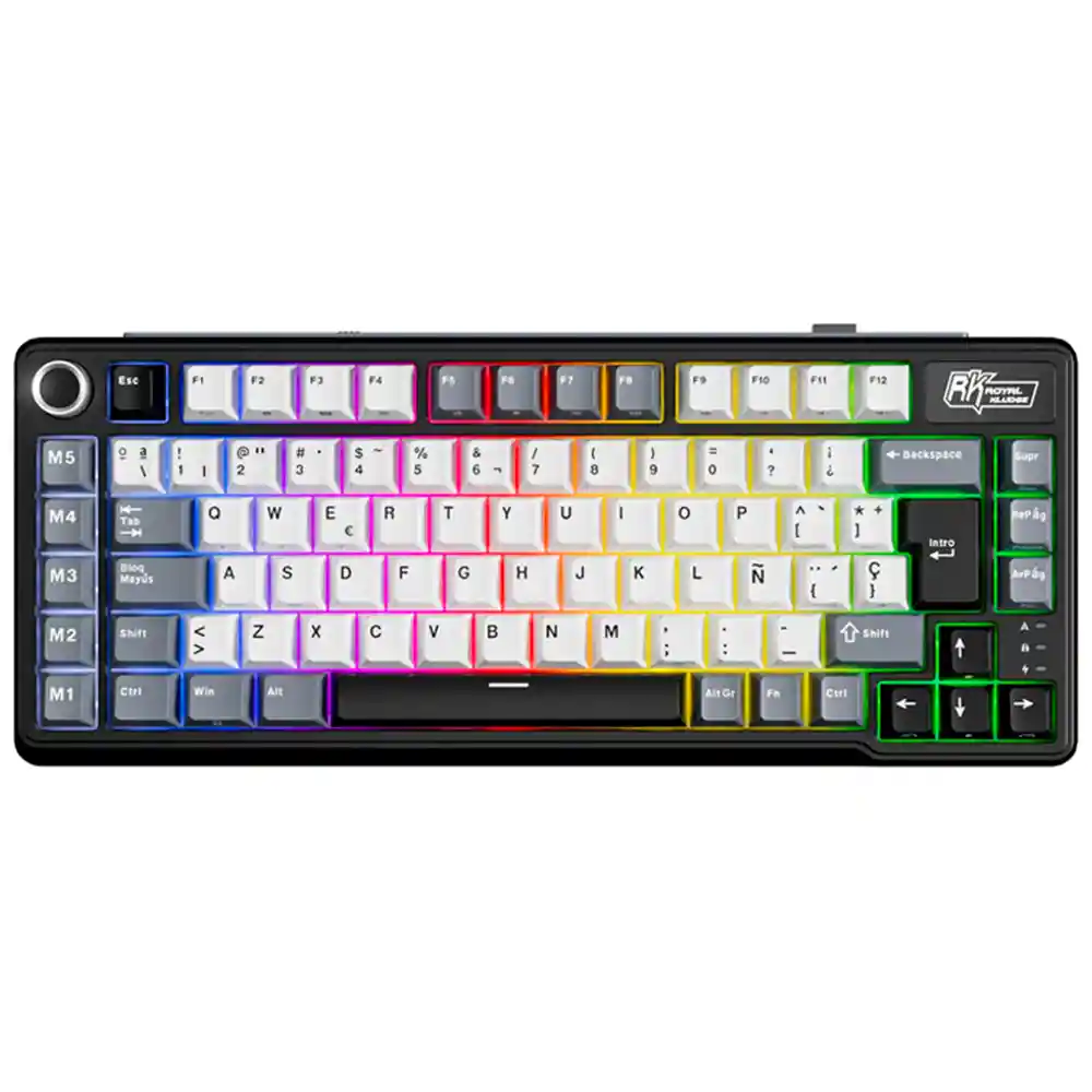 Teclado Gamer Mecánico Inalámbrico Royal Kludge Rkl75 Rgb 75% Knight Black (español)