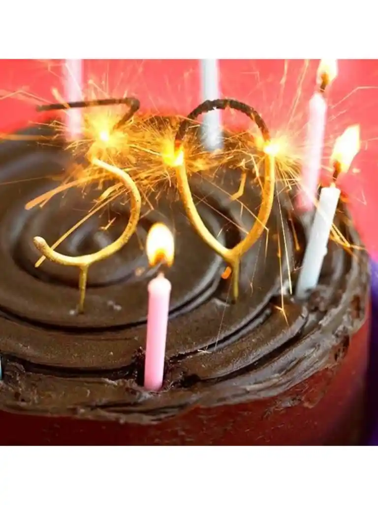 Vela Bengala Chispitas Cumpleaño Fiestas Aniversario Numero 4