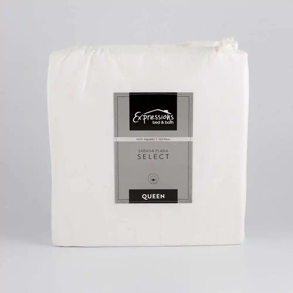 Sabana Plana Expressions 150h Queen Blanco 100% Algodon