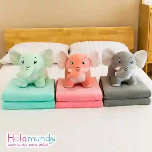 Almohada Peluche Con Cobija - Elefante