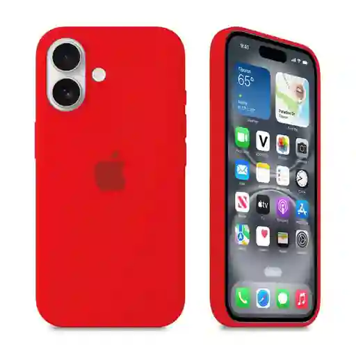 Silicon Case Iphone 16 Rojo