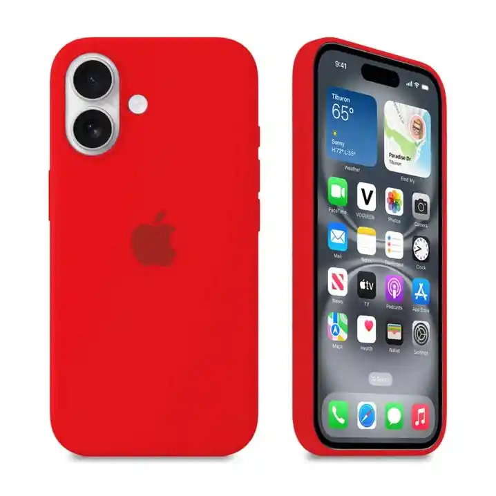 Silicon Case Iphone 16 Rojo