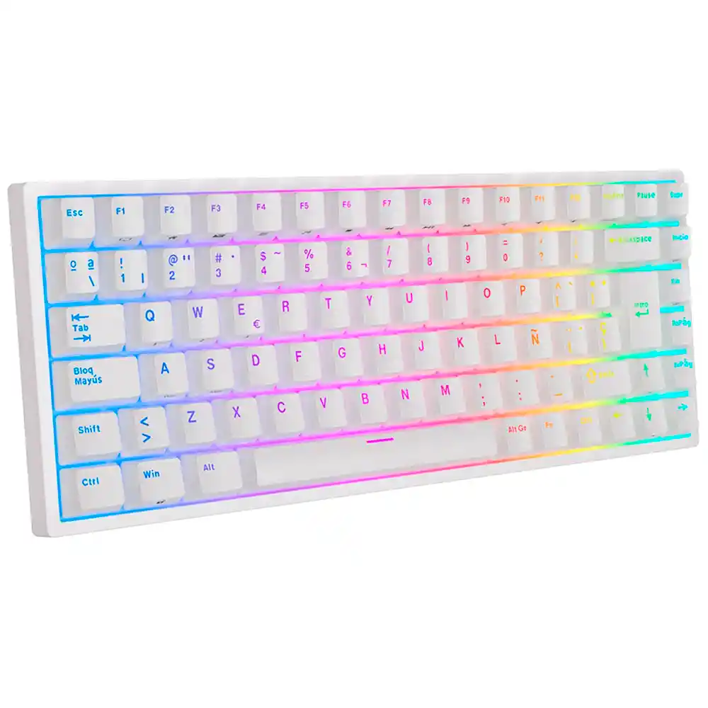 Teclado Gamer Mecánico Inalámbrico Royal Kludge Rk84 Rgb 75% White (español)