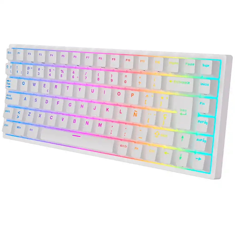 Teclado Gamer Mecánico Inalámbrico Royal Kludge Rk84 Rgb 75% White (español)