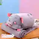 Almohada Peluche Con Cobija- Cerdito