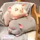Almohada Peluche Con Cobija- Cerdito