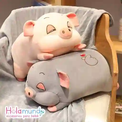 Almohada Peluche Con Cobija- Cerdito