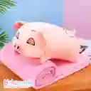 Almohada Peluche Con Cobija- Cerdito