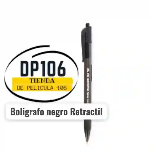 Esfero / Boligrafo Retractil Negro Lapicero X 1 Und