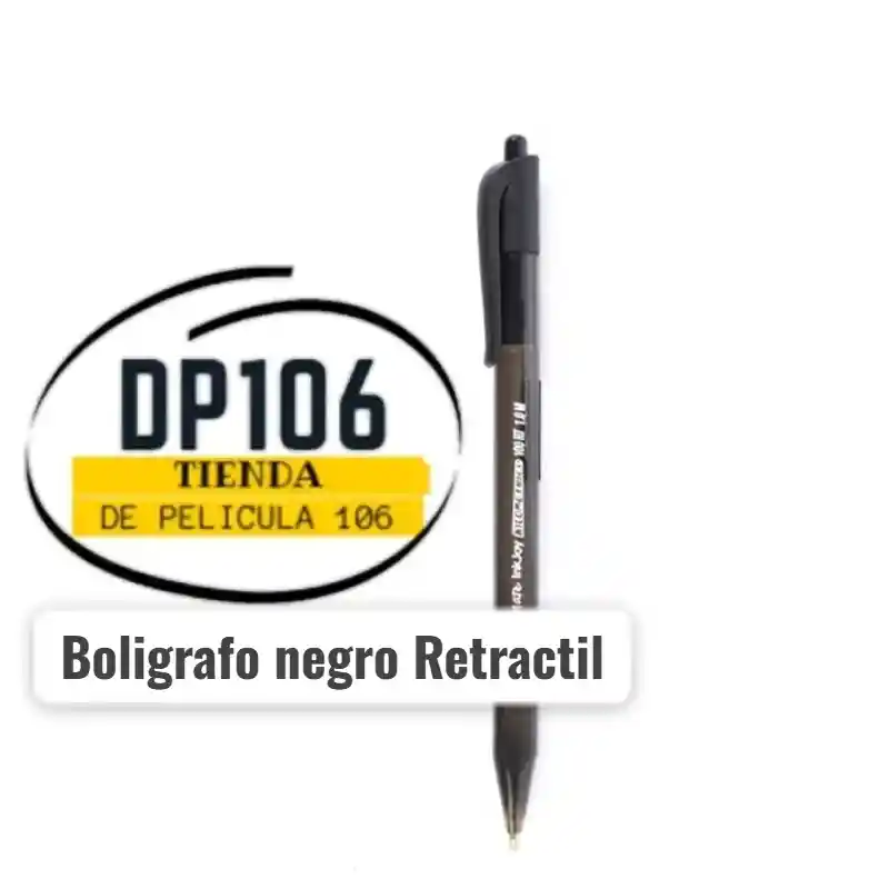 Esfero / Boligrafo Retractil Negro Lapicero X 1 Und