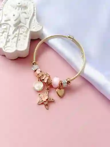 Pulsera Pandora Estrella Rosada