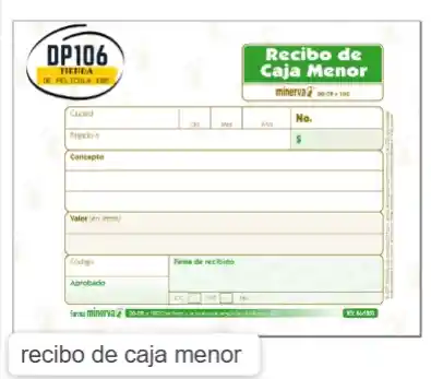 Recibo De Caja Menor X 100 Und