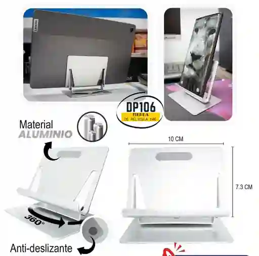 Soporte Para Tablet Y Celular En Aluminio