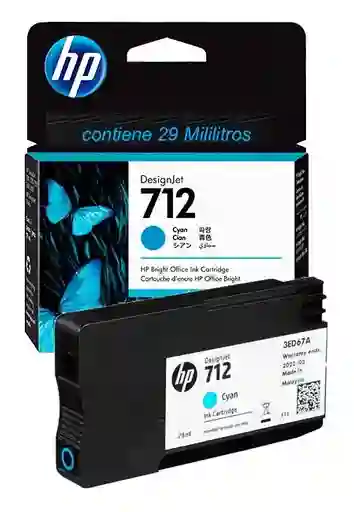 Cartucho De Tinta Hp 712 Cian Designjet De 29 Ml