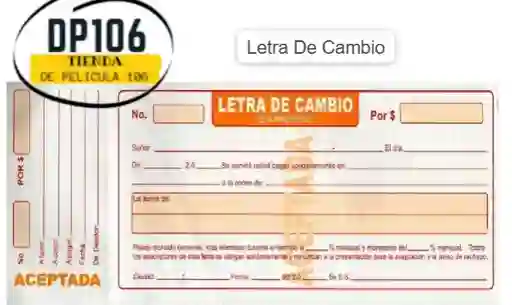 Letra De Cambio X 2 Und