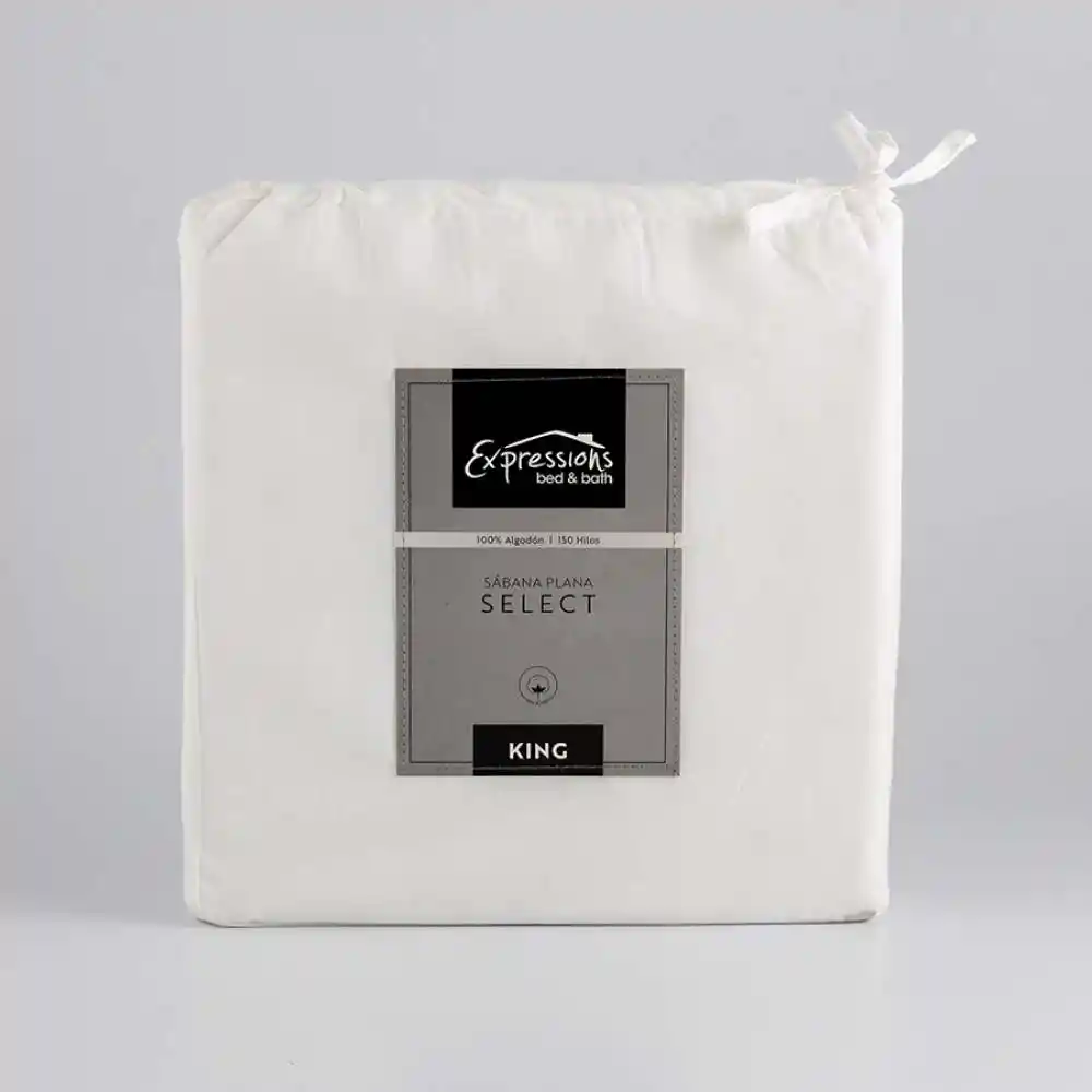 Sabana Plana Expressions 150h King Blanco 100% Algodon