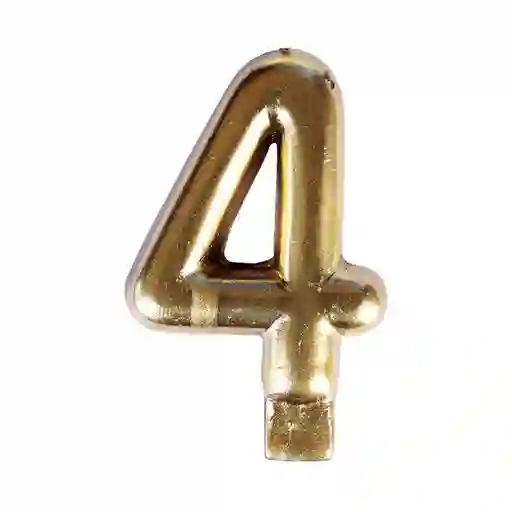 Vela Metalizada Numero 4 Dorado Sempertex