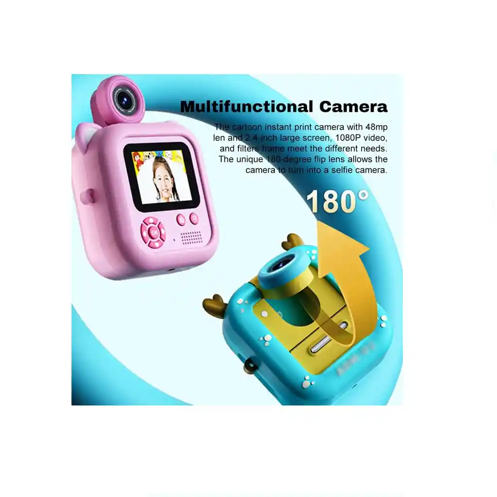 Camara Para Niños Dibujos Fotos Instantaneas Rollos Papel