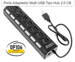 Ports Adaptador Multi Usb Tipo Hub 2.0 Cb