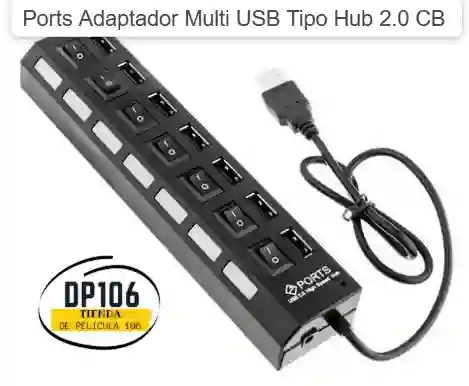 Ports Adaptador Multi Usb Tipo Hub 2.0 Cb