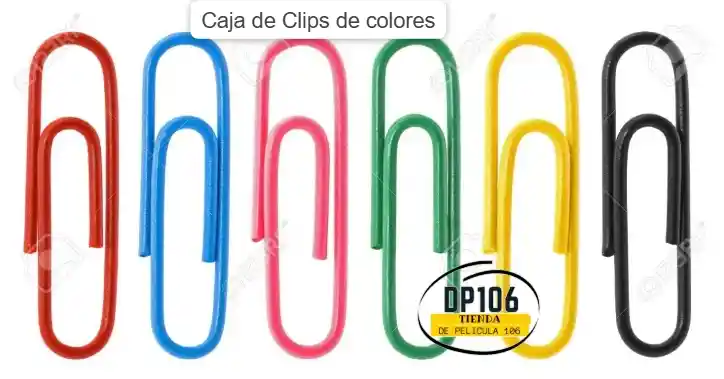 Caja De Clips De Colores