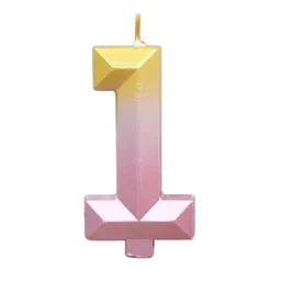 Vela Número 1 Rosa Dorado Degradado