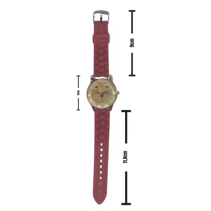 Reloj Gatuno Vintage - Correa De Silicona, Segunda Mano
