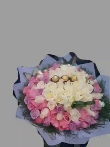Bouquet Buchón Con 100 💯 Rosas En Tonos Pasteles 🌸🌷
