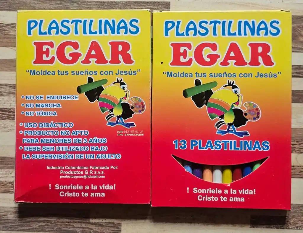 Plastilina Larga Egar Escolar Utiles 13 Colores