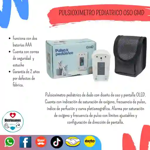 Pulsoximetro Pediatrico Oso Gmd