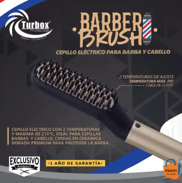 Cepillo Para Barba Y Cabello Turboz