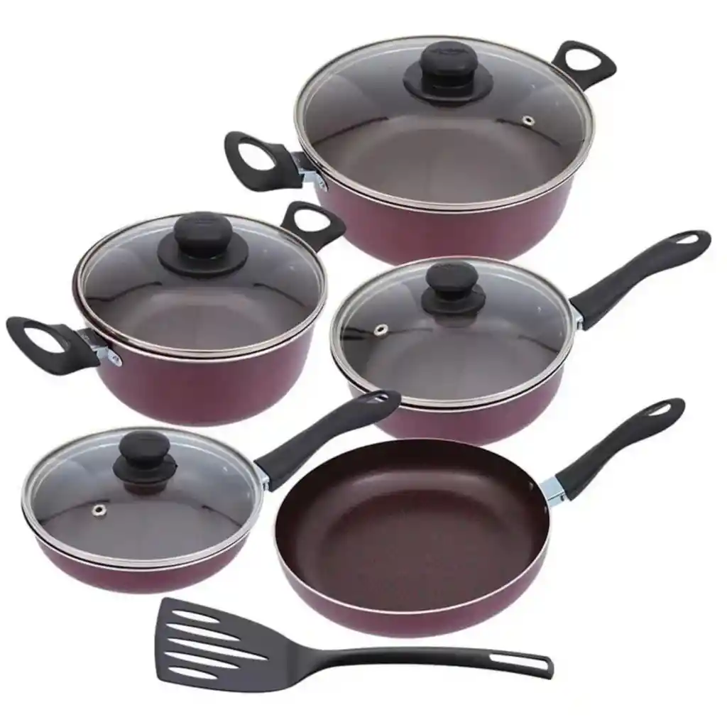 Bateria De Ollas Universal 10 Piezas Purpura L72459