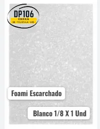 Foami Escarchado Blanco 1/8 X 1 Und