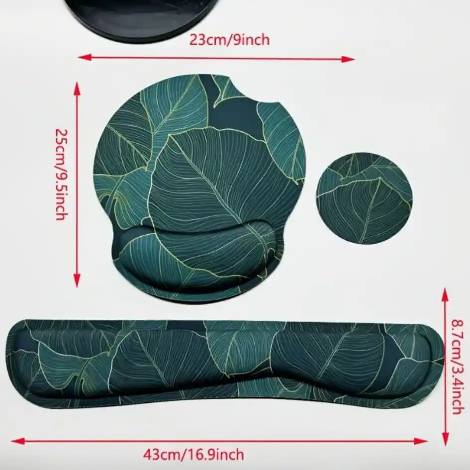 Apoyamuñecas Teclado Y Mouse Pad Memoria Ergonomica