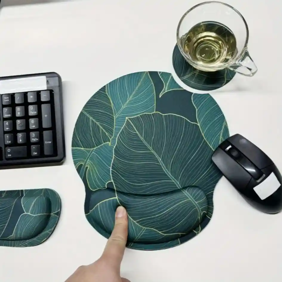 Apoyamuñecas Teclado Y Mouse Pad Memoria Ergonomica