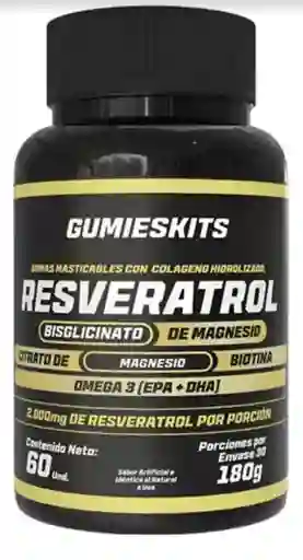Gomitas De Resveratrol Con Bisglicinato De Magnesio, Citrato De Magnesio, Biotina Y Omega 3