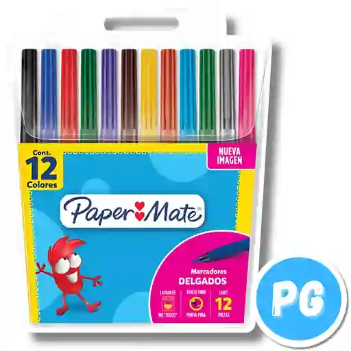 Paquete Plumon Paper Mate X12 Unds Lavables