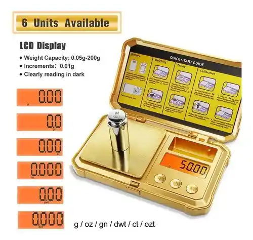 Gramera Digital Con Estuche Dorado 211c