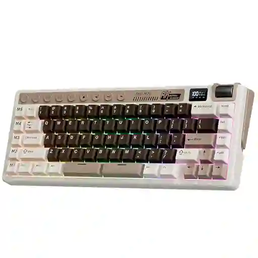 Teclado Gamer Mecánico Inalámbrico Royal Kludge Rkm70 Rgb 75% Moca Grey (español)