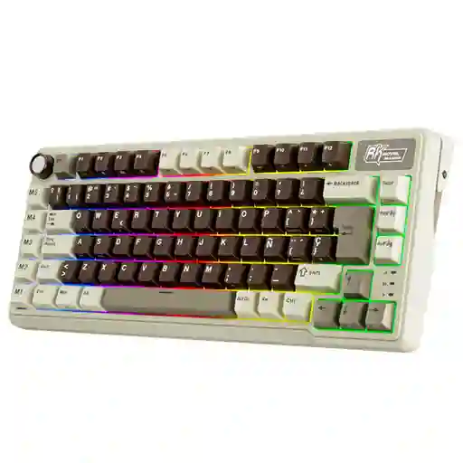 Teclado Gamer Mecánico Inalámbrico Royal Kludge Rkl75 Rgb 75% Moca Grey (español)