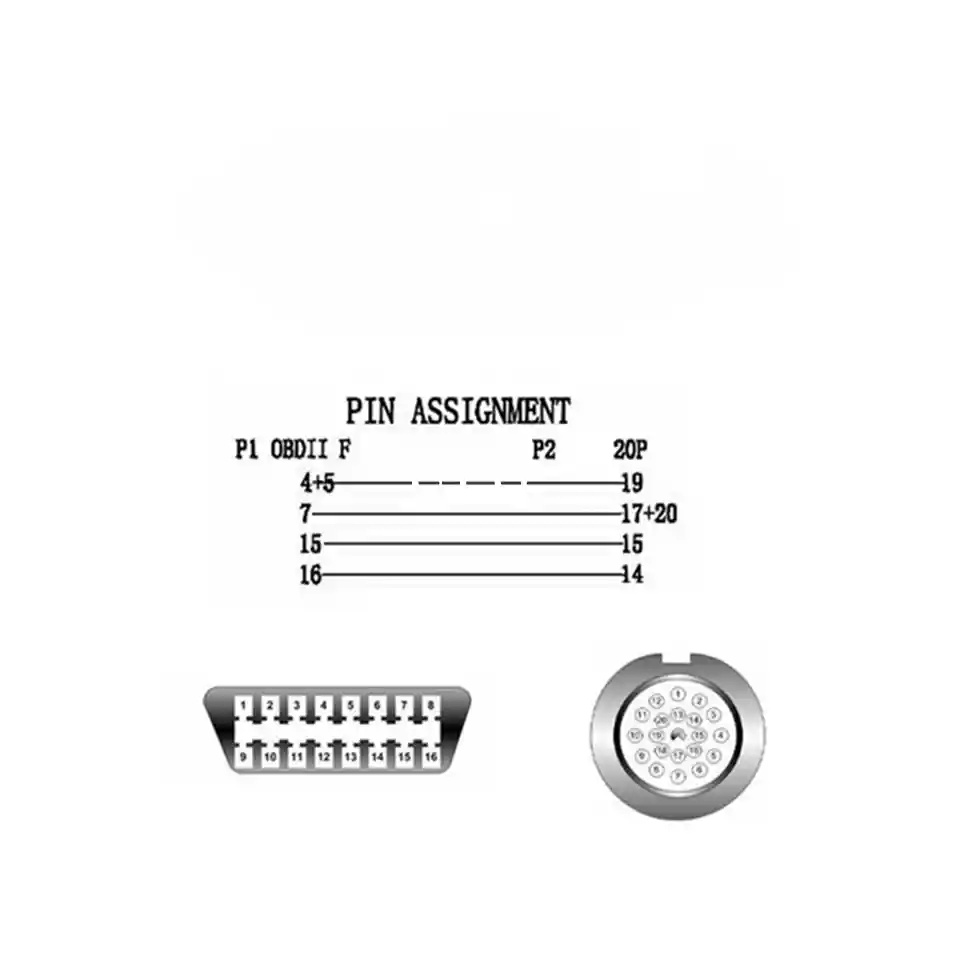 Cable Conector De 20 Pines A Obd2 Scanner Bmw