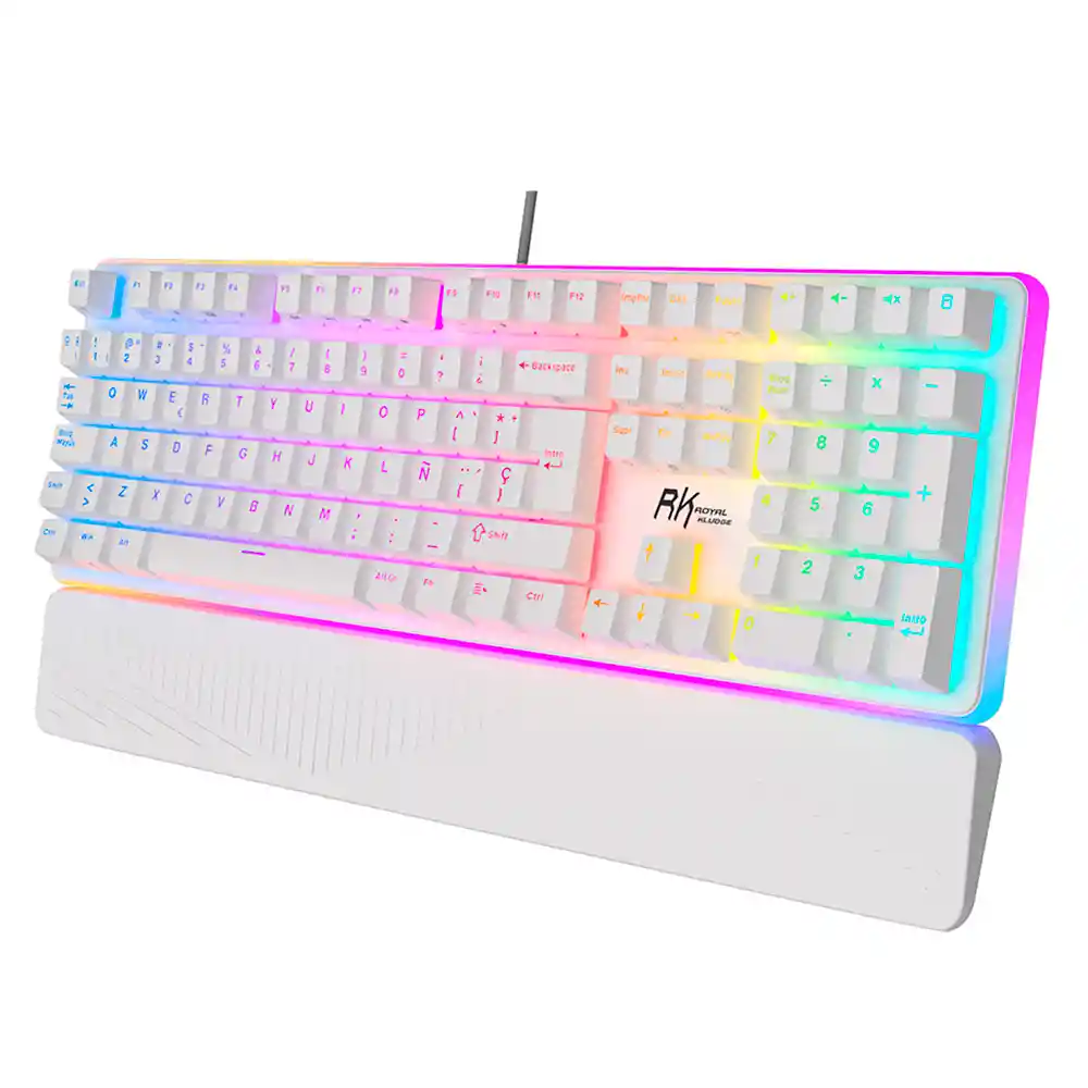 Teclado Gamer Mecánico Royal Kludge Rk918 White Rgb (español)