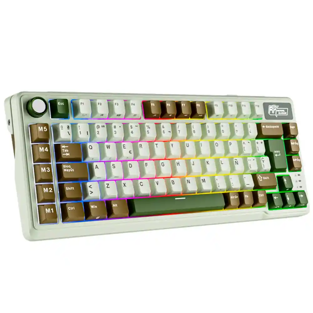 Teclado Gamer Mecánico Inalámbrico Royal Kludge Rkl75 Rgb 75% Palm Green (español)