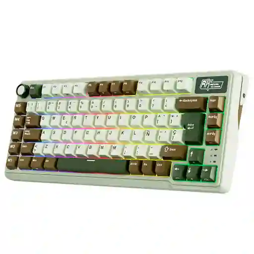 Teclado Gamer Mecánico Inalámbrico Royal Kludge Rkl75 Rgb 75% Palm Green (español)