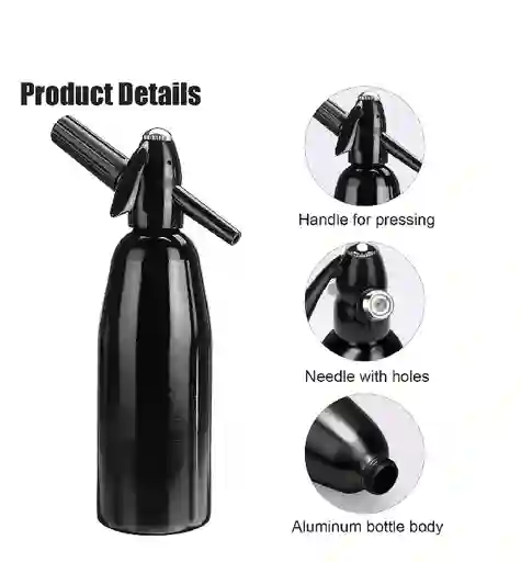 Maquina Sifon Gasificadora Agua Carbonatada Con Gas 1 Litro