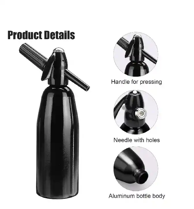 Maquina Sifon Gasificadora Agua Carbonatada Con Gas 1 Litro