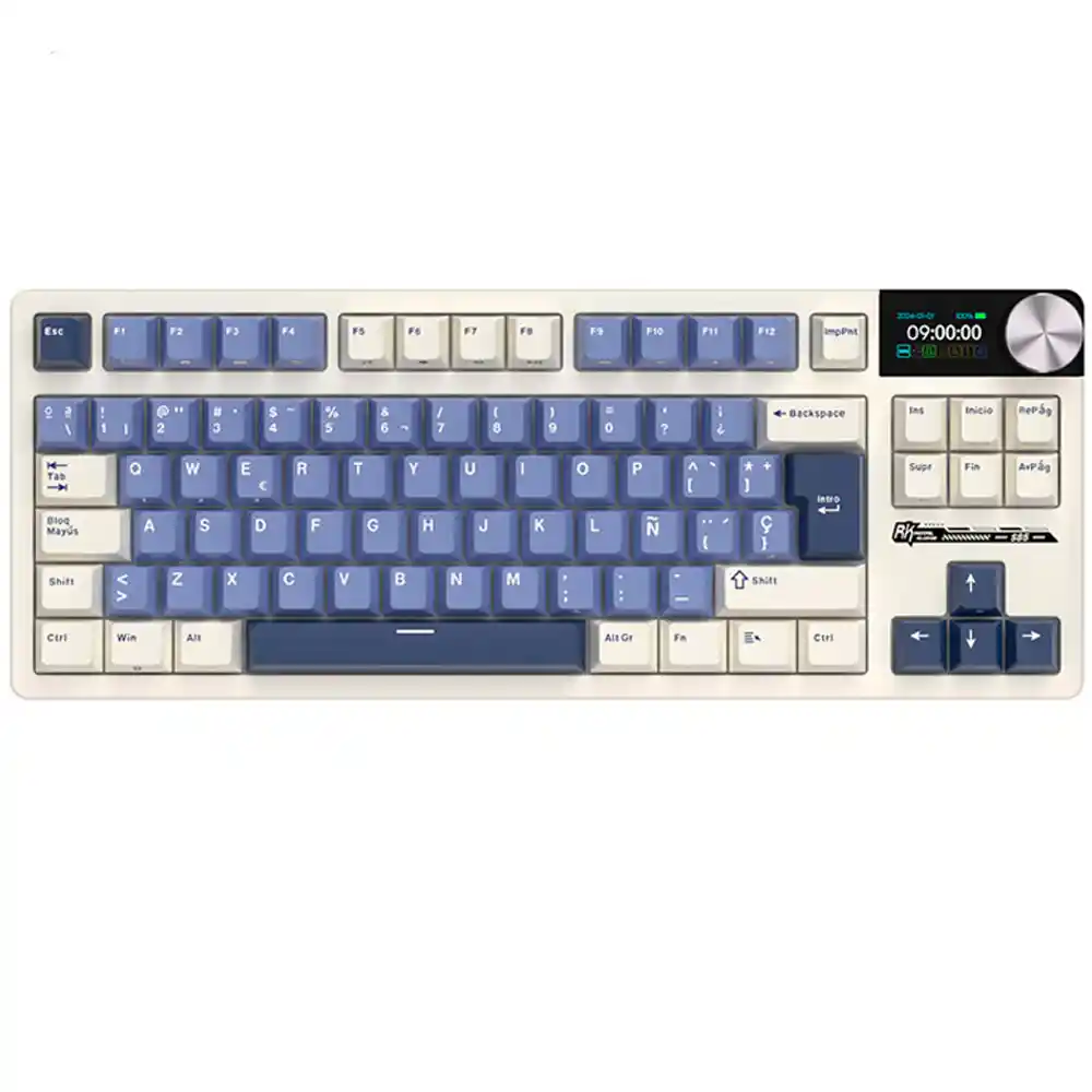 Teclado Gamer Mecánico Inalámbrico Royal Kludge Rks85 Rgb Horizon Blue (español)