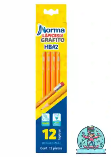Lapiz Norma Grafito X12 Amarillo