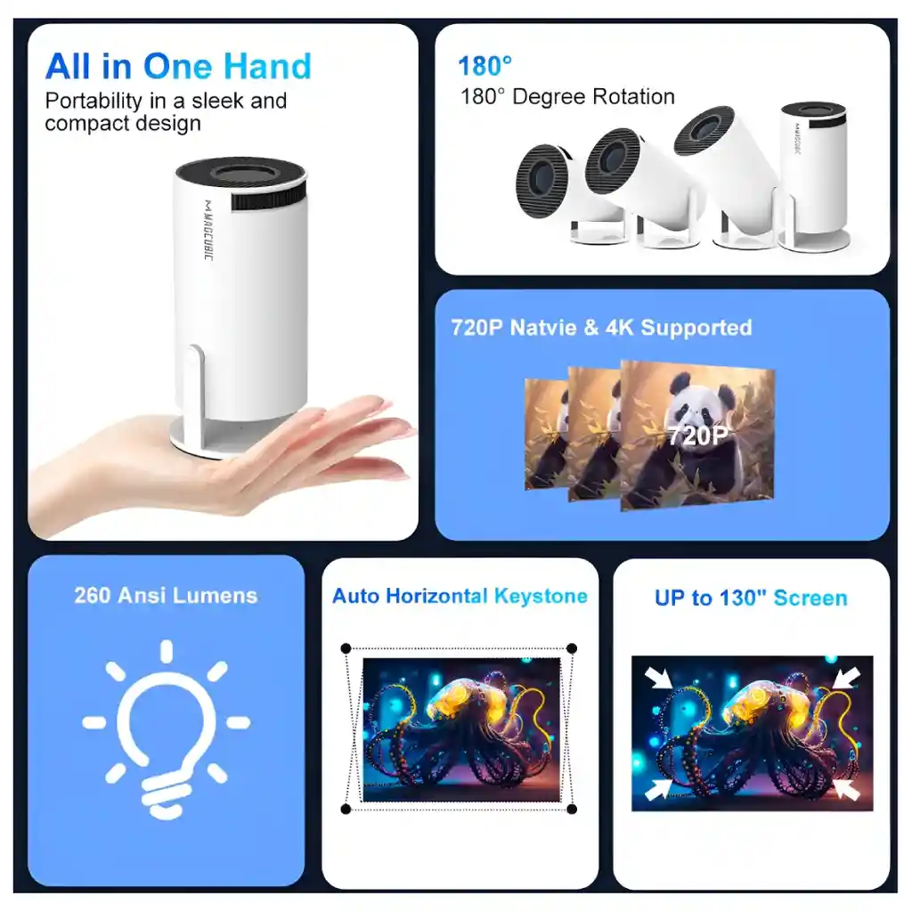 Proyector Hy300 Pro 4k Android 11 Wifi Led 260 Ansi